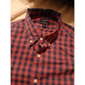 J Crew Secret Wash Untucked Shirt Size Mens S Red Blue Plaid Cotton Boys‎ Xl ?